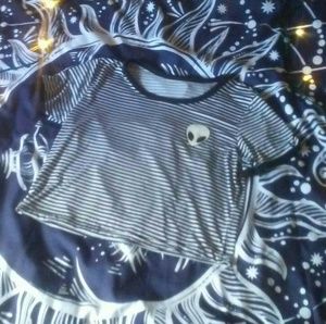 alien logo crop tee